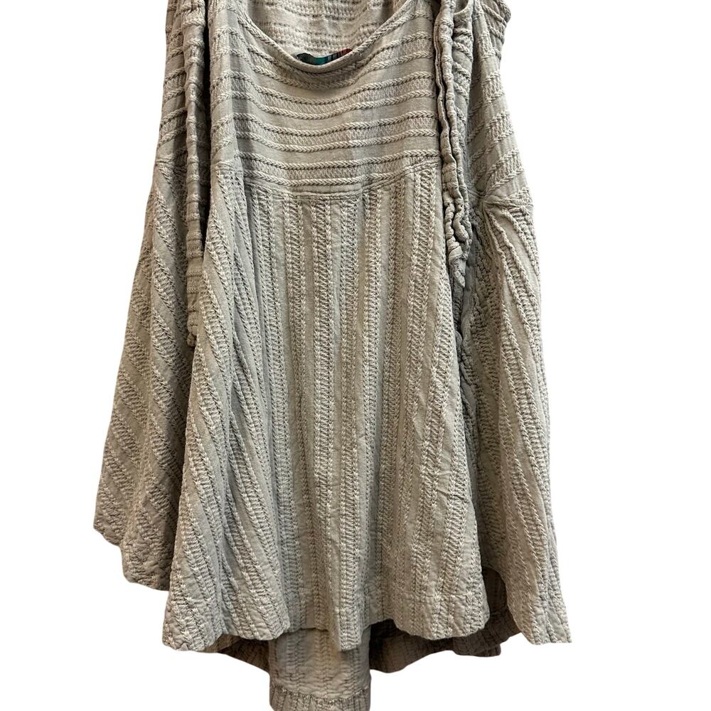 Free People Beach Convertible Mini Dress Gray Seersucker Fabric Women's Large - Picture 6 of 11